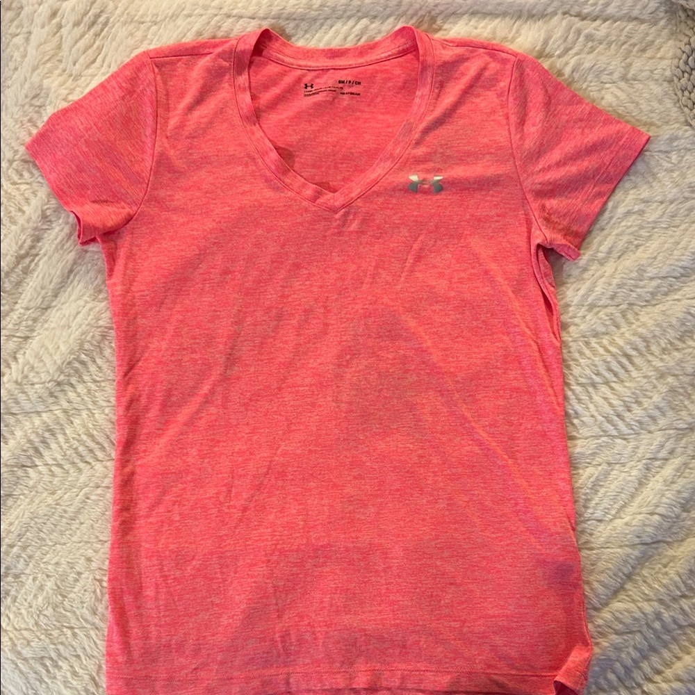 Under Armour Women's Pink V-Neck Tee